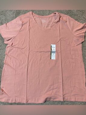 Time and Tru Blush V-Neck Tee - XL
